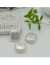 1 pz perle di fiume sfuse quadrato foro sul lato irregolare piatta col bianco 15.50 mm per tue creazioni