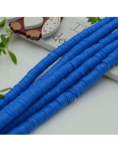 fili Rondelle Pasta Polimerica col celesti  1 x 6 mm 39/40 cm Polimero Perline Heishi per le tue creazione
