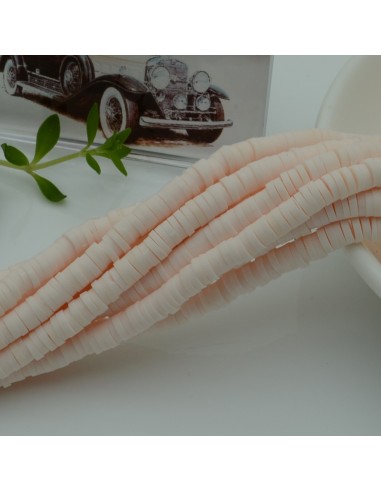 fili Rondelle Pasta Polimerica col rosa antico chiaro 1 x 4 mm 39/40 cm Polimero Perline Heishi per le tue creazione
