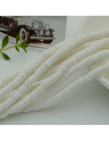 fili Rondelle Pasta Polimerica col bianco 1 x 4 mm 39/40 cm Polimero Perline Heishi per le tue creazione