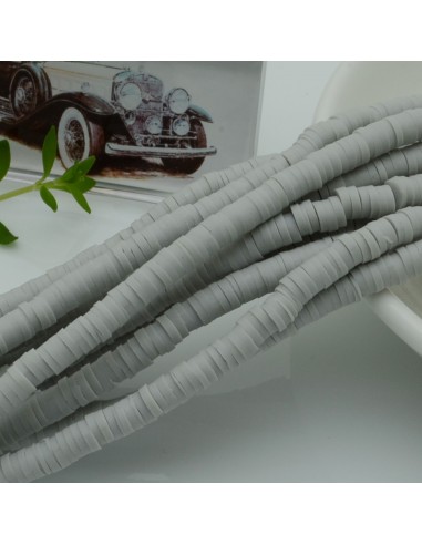 fili Rondelle Pasta Polimerica col grigio chiaro 1 x 4 mm 39/40 cm Polimero Perline Heishi per le tue creazione