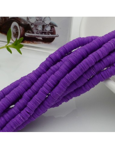 fili Rondelle Pasta Polimerica col viola 1 x 4 mm 39/40 cm Polimero Perline Heishi per le tue creazione