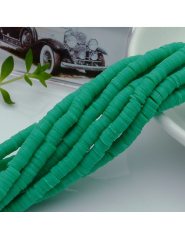 fili Rondelle Pasta Polimerica col verde 1 x 4 mm 39/40 cm Polimero Perline Heishi per le tue creazione