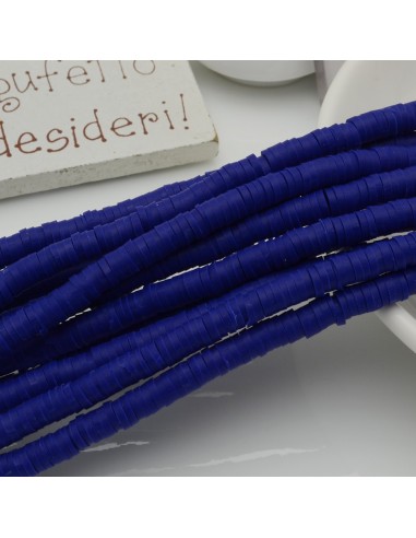 fili Rondelle Pasta Polimerica blu 1 x 4 mm 39/40 cm Polimero Perline Heishi per le tue creazione