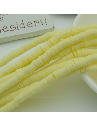 fili Rondelle Pasta Polimerica giallo chiaro 1 x 4 mm 39/40 cm Polimero Perline Heishi per le tue creazione
