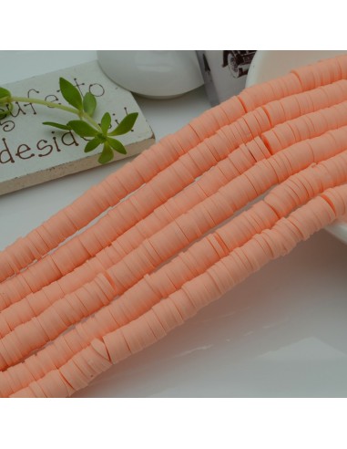 fili Rondelle Pasta Polimerica col rosa salmone 1 x 6 mm 39/40 cm Polimero Perline Heishi per le tue creazione