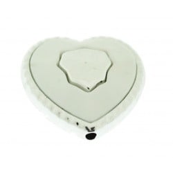 Ciondolo inframezzo cuore bianco in Argentone 28 mm 1pz Gioie d'Oriente