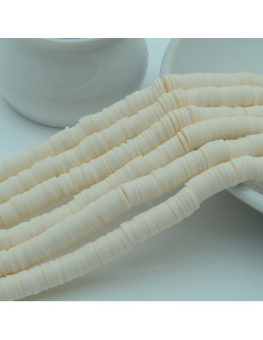 fili Rondelle Pasta Polimerica col crema 1 x 6 mm 39/40 cm Polimero Perline Heishi per le tue creazione