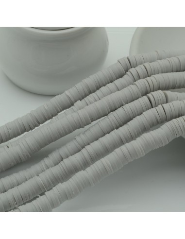 fili Rondelle Pasta Polimerica col grigio chiarissimo 1 x 6 mm 39/40 cm Polimero Perline Heishi per le tue creazione