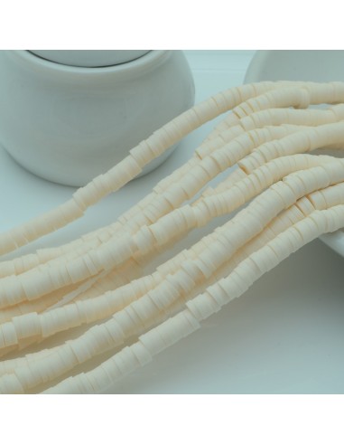fili Rondelle Pasta Polimerica col crema 1 x 4 mm 39/40 cm Polimero Perline Heishi per le tue creazione
