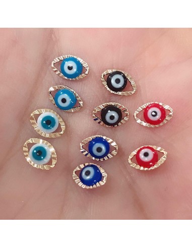 Connettori in ottone forma occhio Piccolissimi 4 x 8 mm 2 pz per bracciale collana per le tue creazioni