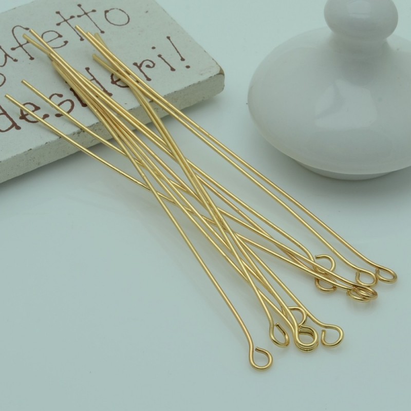 Chiodini Occhiello in Acciaio filo oro  occhiello 3.4 mm per bigiotteria per le tue creazioni