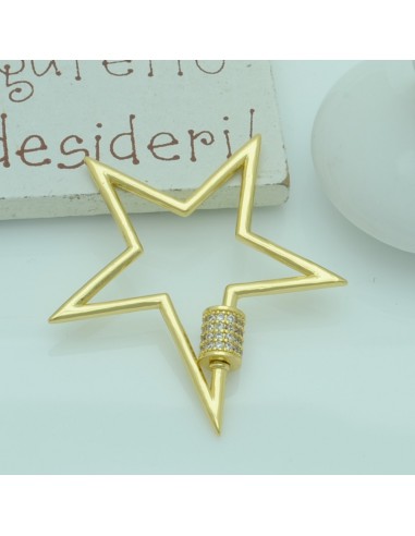 Chiusure a vite con zirconi per collane e bracciali col oro  40 mm per le tuo creazione