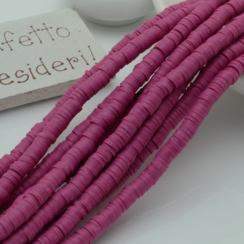 fili Rondelle Pasta Polimerica col Vinaccia 1 x 4 mm 39/40 cm Polimero Perline Heishi per le tue creazione