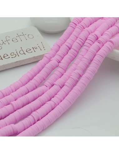 fili Rondelle Pasta Polimerica col rosa 1 x 6 mm 39/40 cm Polimero Perline Heishi per le tue creazione