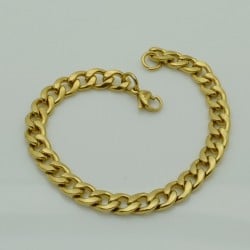 BRACCIALE CATENA GOURMETTE PLACCATO IN ORO 21 cm larghezza 7.5 mm in acciaio ottima qualità per le tue creazioni