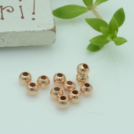 Perle distanziatori a pallina lisci in argento 925% da 3 mm 30 pz  per  le tue gioielli