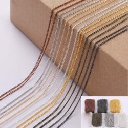 Catena grumetta piatta in ottone 0.7 x 1.3 mm 1 mt Gioie d'Oriente