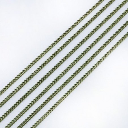 Catena grumetta piatta in ottone 0.7 x 1.3 mm 1 mt Gioie d'Oriente