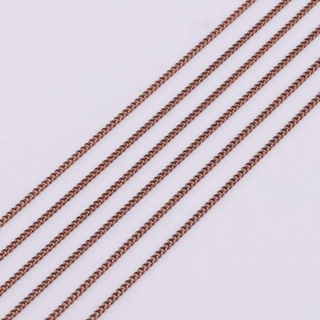 Catena grumetta piatta in ottone 0.7 x 1.3 mm 1 mt Gioie d'Oriente
