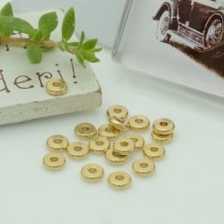 Distanziatori rondella ottone naturale foro 1.5 mm 20pz Gioie d'Oriente