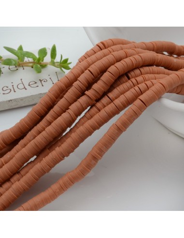 Pasta Polimerica fili Rondelle col Terra di Siena 1 x 4 mm 39/40 cm Polimero Perline Heishi per le tue creazione
