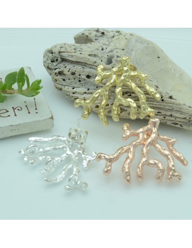 Base orecchini  in zama a forma di corallo con 3 ganci 25x30mm 1paio