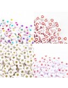 Perle con stelle o cuore colorati in plastica bianca 7mm 12pz bigiotteria GDO | Gioie d'Oriente