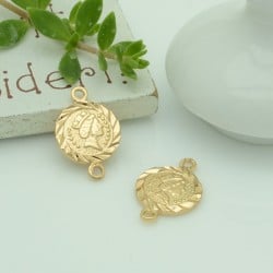 Ciondolo connettore moneta in rame 11x17 mm 1pz Gioie d'Oriente