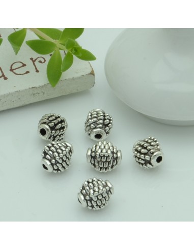 Distanziatori Perline con fantasia 6 x 8  mm 10 pz  in metallo per bigiotteria per le tue creazioni!