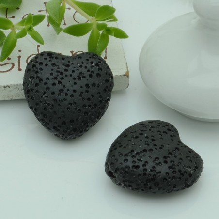 Pietre laviche a cuore 20 mm colori vari 2pz Gioie d'Oriente
