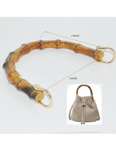 Manico per borse in resina forma bambù 12 x 15 cm con attacchi in metalli col oro fai da te