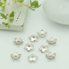 Copri perla fiorellino 6.5 mm col argento 40 pz per le tue creazioni