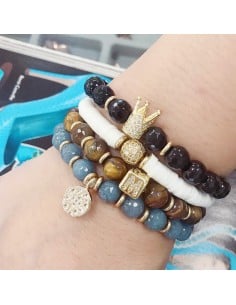 bracciale elasticizzato perle pietre dure !!!