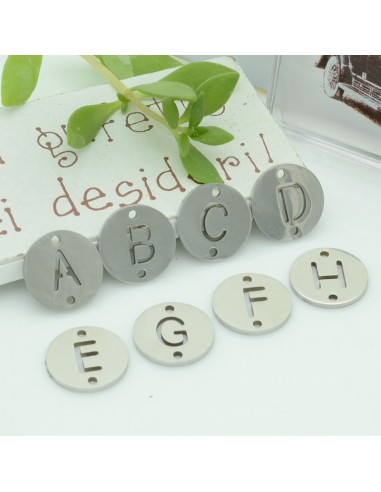 Connettore Lettera dell'Alfabeto in Acciaio Argento rodio 12mm 1pz | GDO