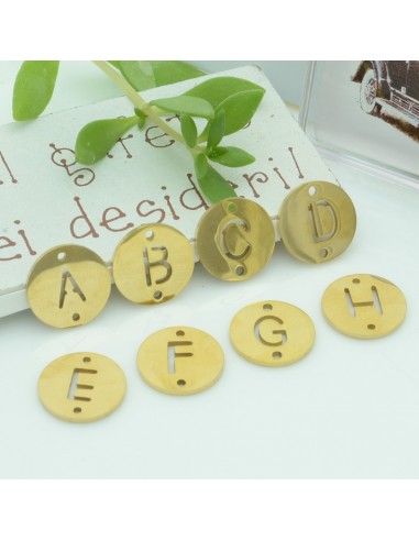 Connettore Lettera dell'Alfabeto in Acciaio Oro 12mm 1pz | GDO