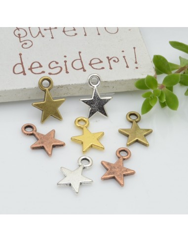 ciondoli Charms forma stella liscia 9 MM 12 Pz per bigiotteria