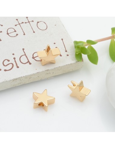 Distanziatori stella piatti in ottone 8.5 mm 2pz color Gioie d'Oriente