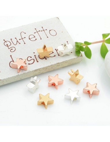 Distanziatori stella piatti in ottone 8.5 mm 2pz color Gioie d'Oriente