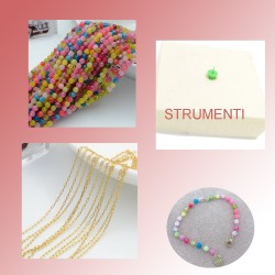 kit  concatenata bracciale rosario in acciaio