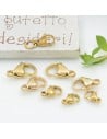 Chiusura moschettone in acciaio inox oro varie misure 2pz Gioie d'Oriente