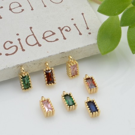 Ciondolo mini punto luce rettangolare 3x6mm 1pz - Vari colori | GDO