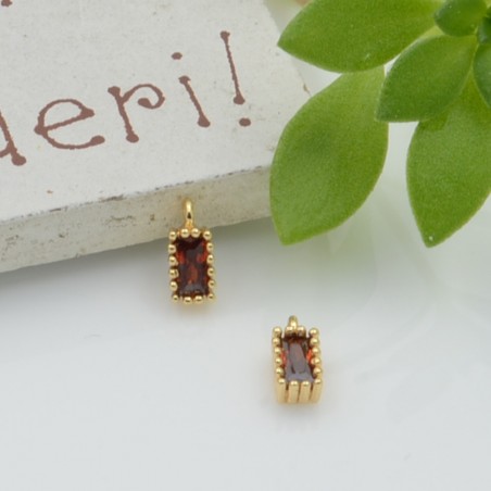 Ciondolo mini punto luce rettangolare bordeaux 3x6mm 1pz | GDO