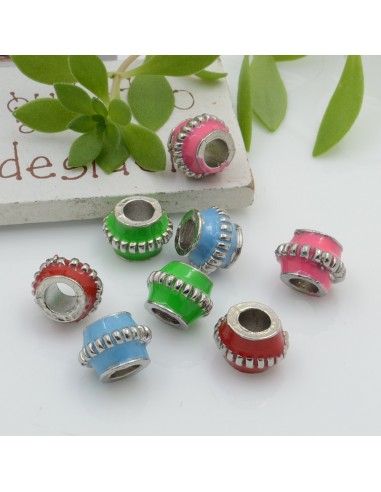 DISTANZIATORI foro largo con smaltato 8 x 10 mm PER BRACCIALE COLLANA  per le tue creazioni
