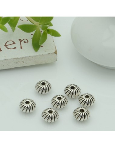 Distanziatori Perline con fantasia 6 x 4 mm 15 pz forma rondella in metallo per bigiotteria per le tue creazioni!