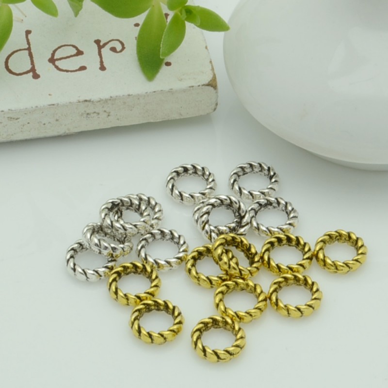 Distanziatori anellini chiusi con fantasia 6 mm 50 pz in metallo per bigiotteria per le tue creazioni!