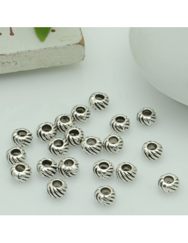 Distanziatori Perline con fantasia 4 x 2 mm 60 pz in metallo per bigiotteria per le tue creazioni!