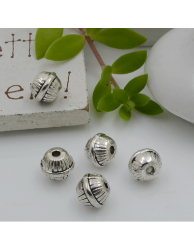 Distanziatori Perline con fantasia 7 x 6 mm 8 pz in metallo per bigiotteria per le tue creazioni!