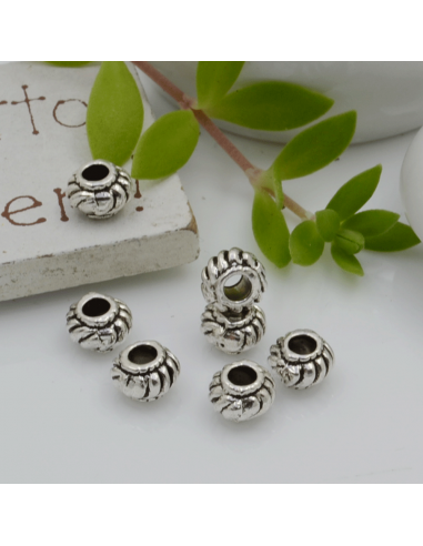 Distanziatori Perline con fantasia 5 x 4.3 mm 25 pz in metallo per bigiotteria per le tue creazioni!