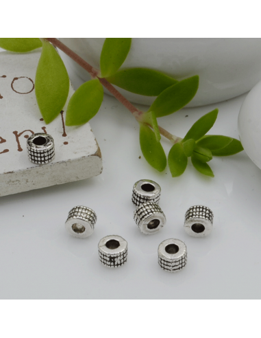 Distanziatori Perline con fantasia 4.5 x 3 mm 30 pz in metallo per bigiotteria per le tue creazioni!